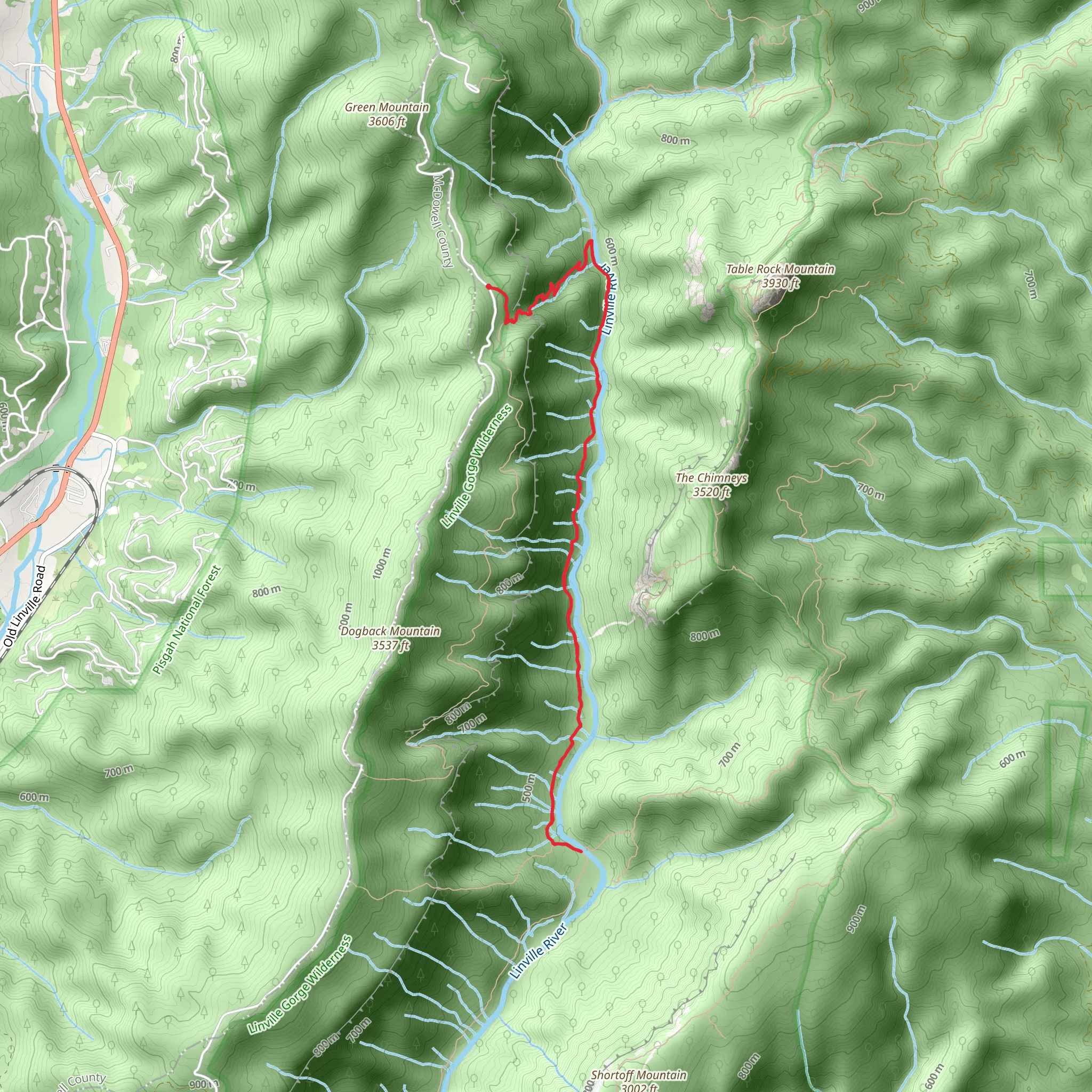 Linville River Walk mobile static map