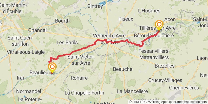 GR 22 - De Paris Au Mont Saint Michel stage 10 Map