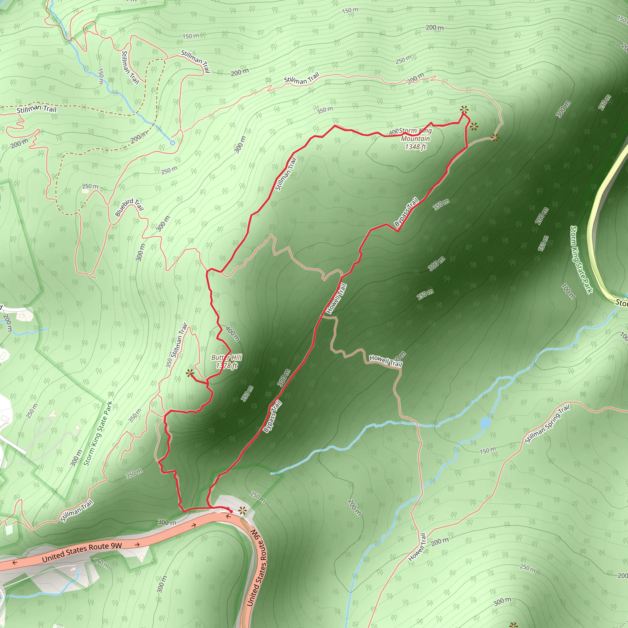 Butter Hill and Storm King Mountain Loop Trail mobile static map