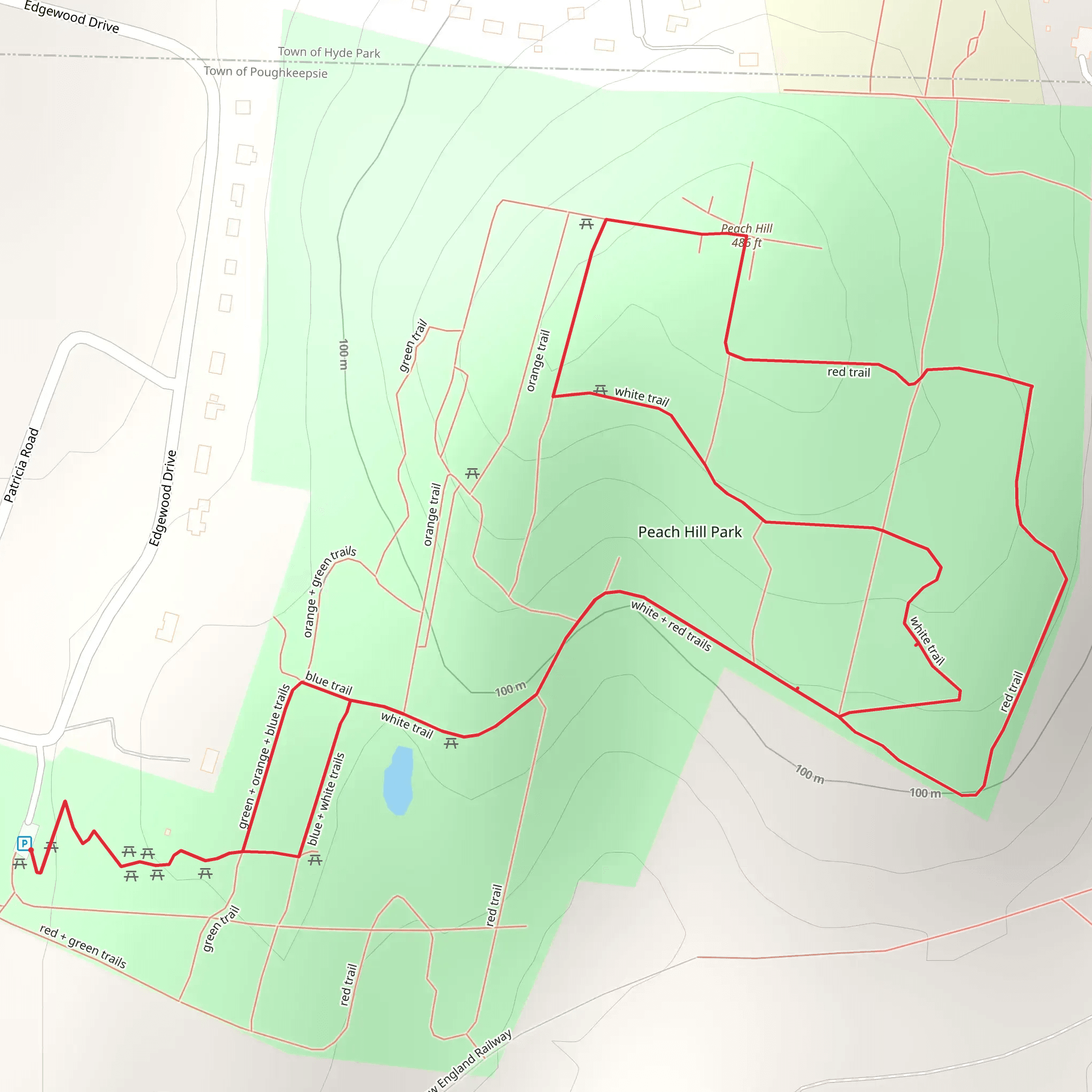 Peach Hill Loop Trail - Peach Hill Park mobile static map