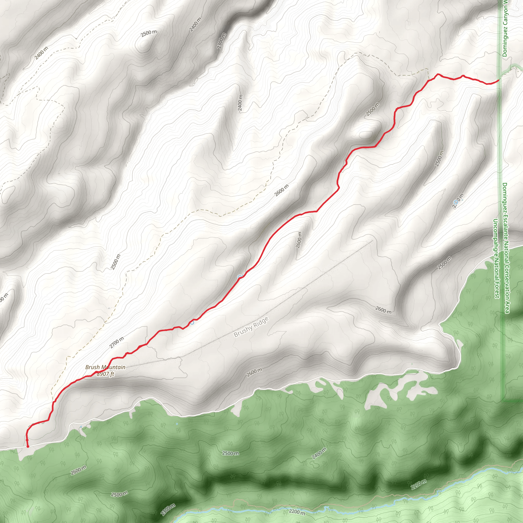 Corral Gulch Trail mobile static map