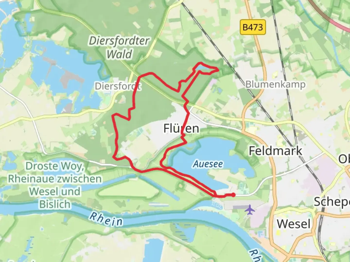 An image depicting the trail Auesee and Flurener Loop and its surrounding area.