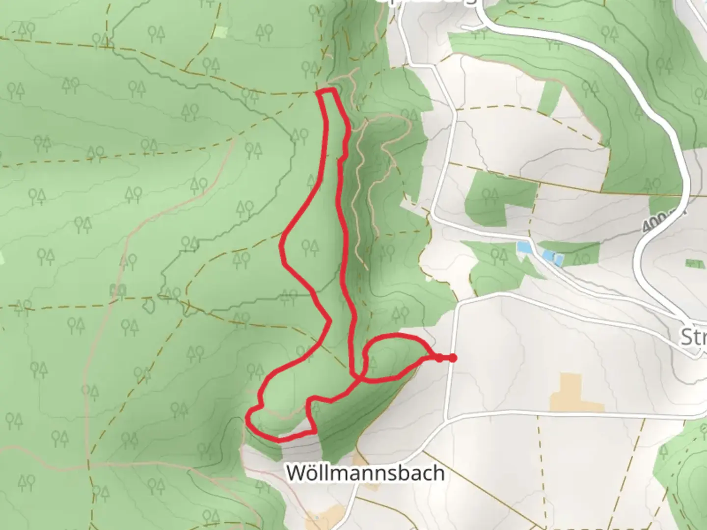 An image depicting the trail Wöllmannsbach Loop via Schwandorfer Panoramaweg and its surrounding area.