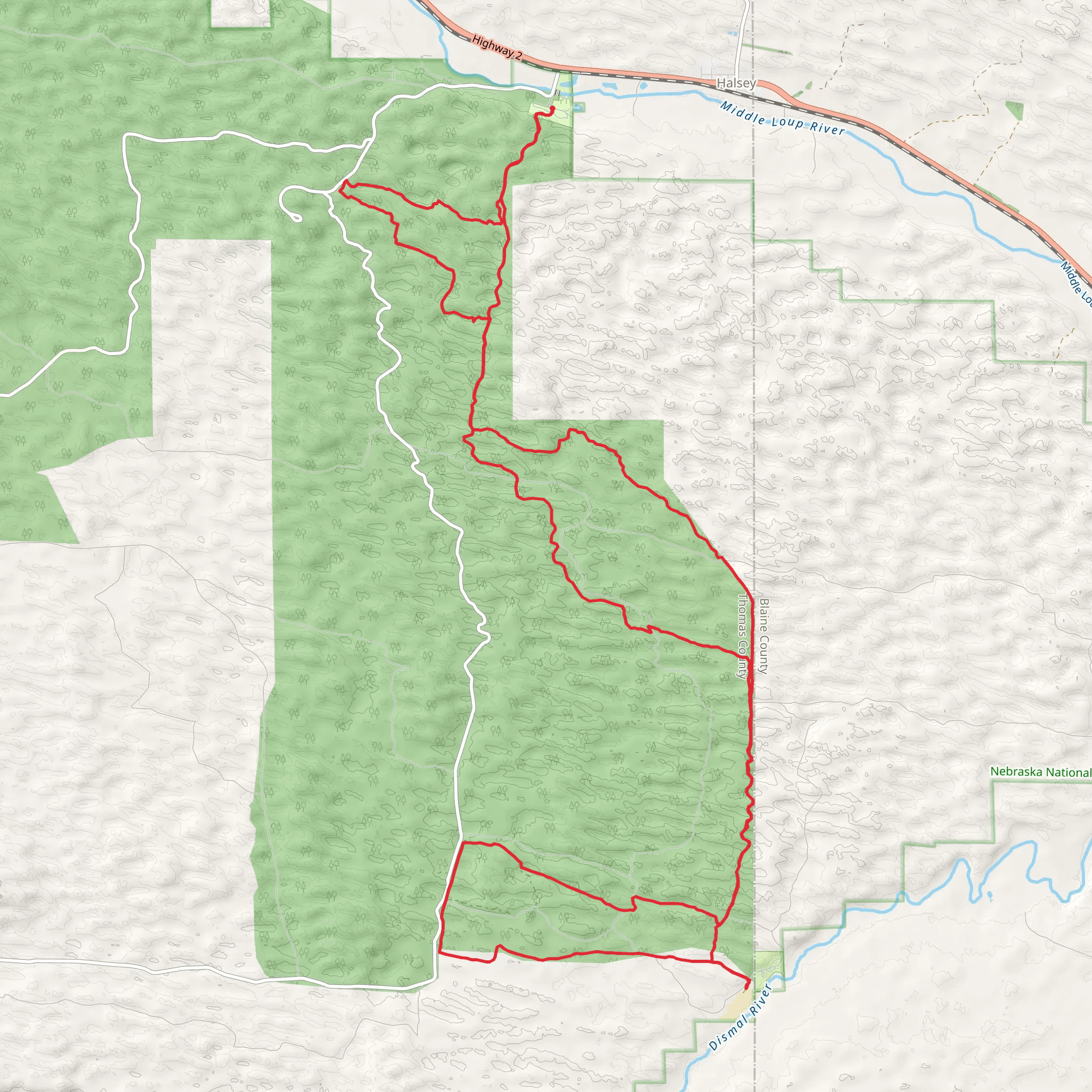 Powerline Trail and Poison Ivy Loop Trail mobile static map
