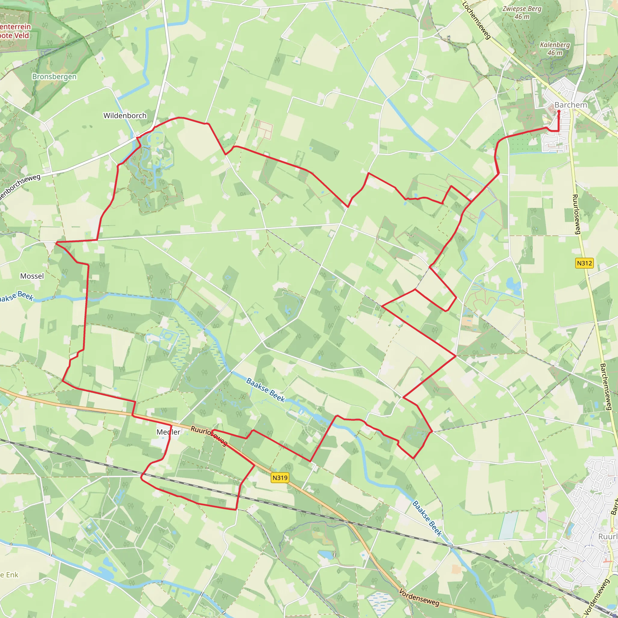 Kastelen Route Barchem Loop mobile static map
