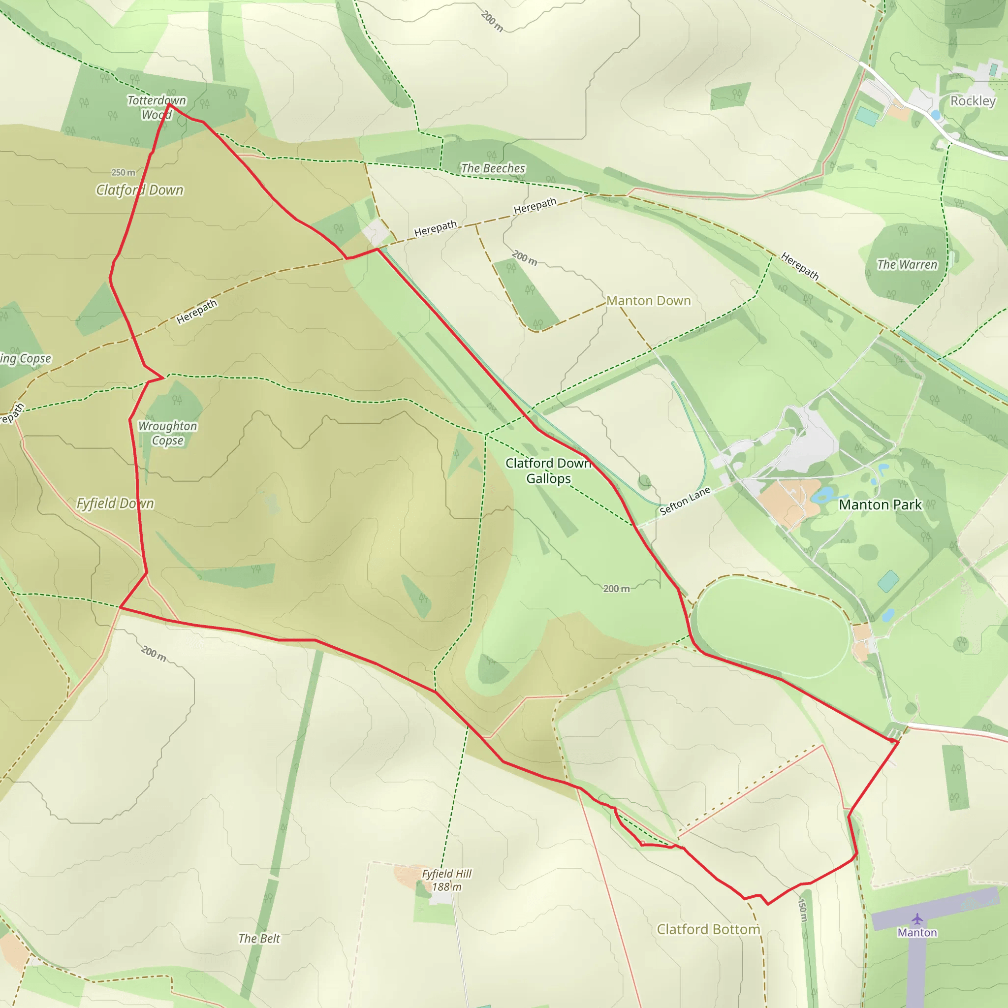 Fyfield Down National Nature Reserve Loop mobile static map