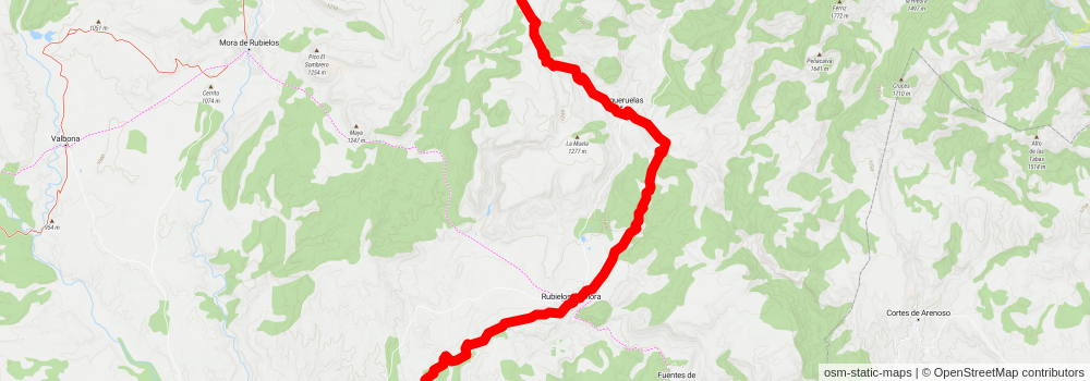 Arcos de Salinas - Mora de Rubielos PR TE 7 stage 4 Map