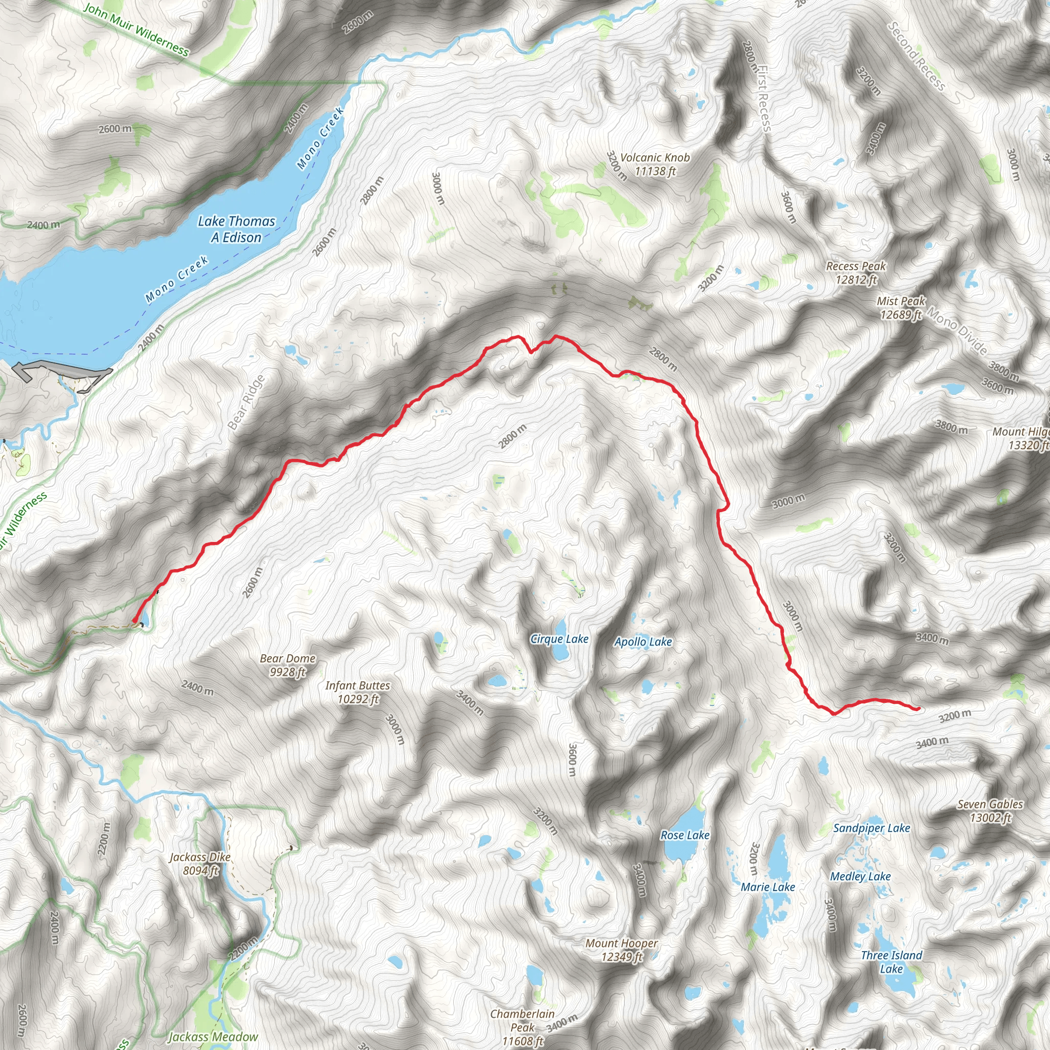 Seven Gables via Bera Creek Trail mobile static map