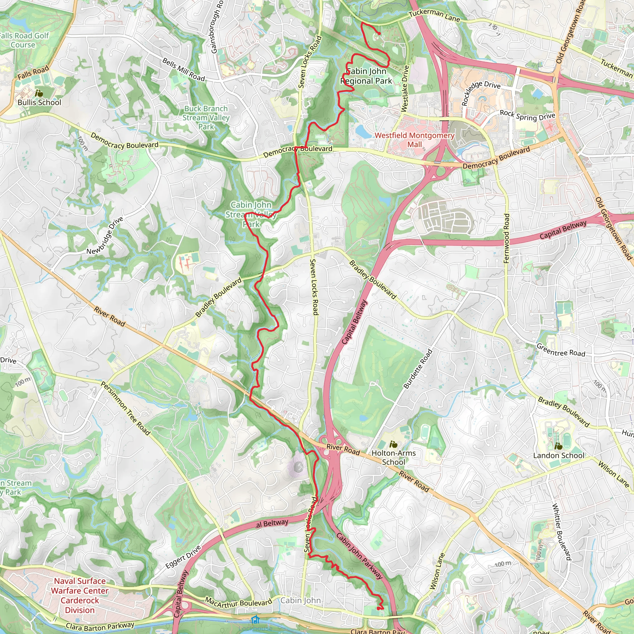 Cabin John Trail mobile static map