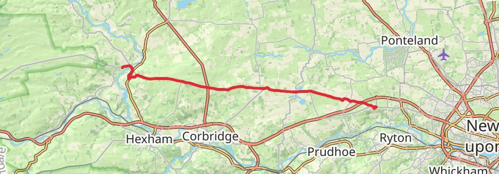 Hadrian’s Wall Path (East to West) 7-Day Challenging Tour (Hillwalk Tours) stage 2 Map