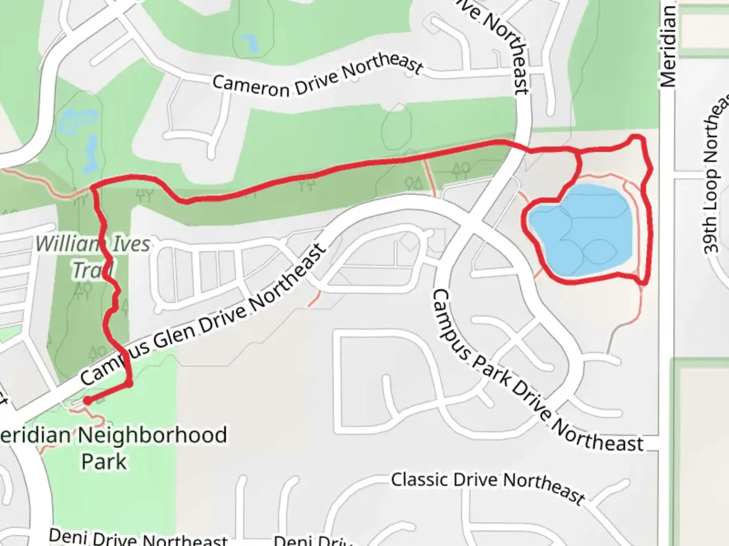An image depicting the trail William Ives Loop Trail and its surrounding area.