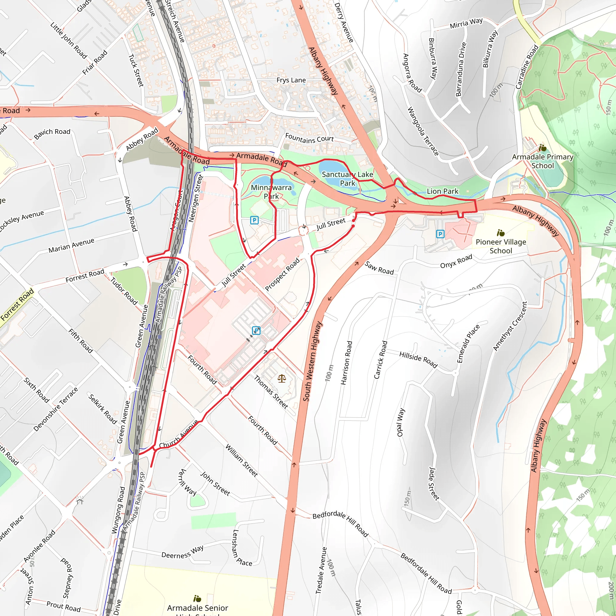 Rediscover Armadale’s Heritage Trees Trail mobile static map