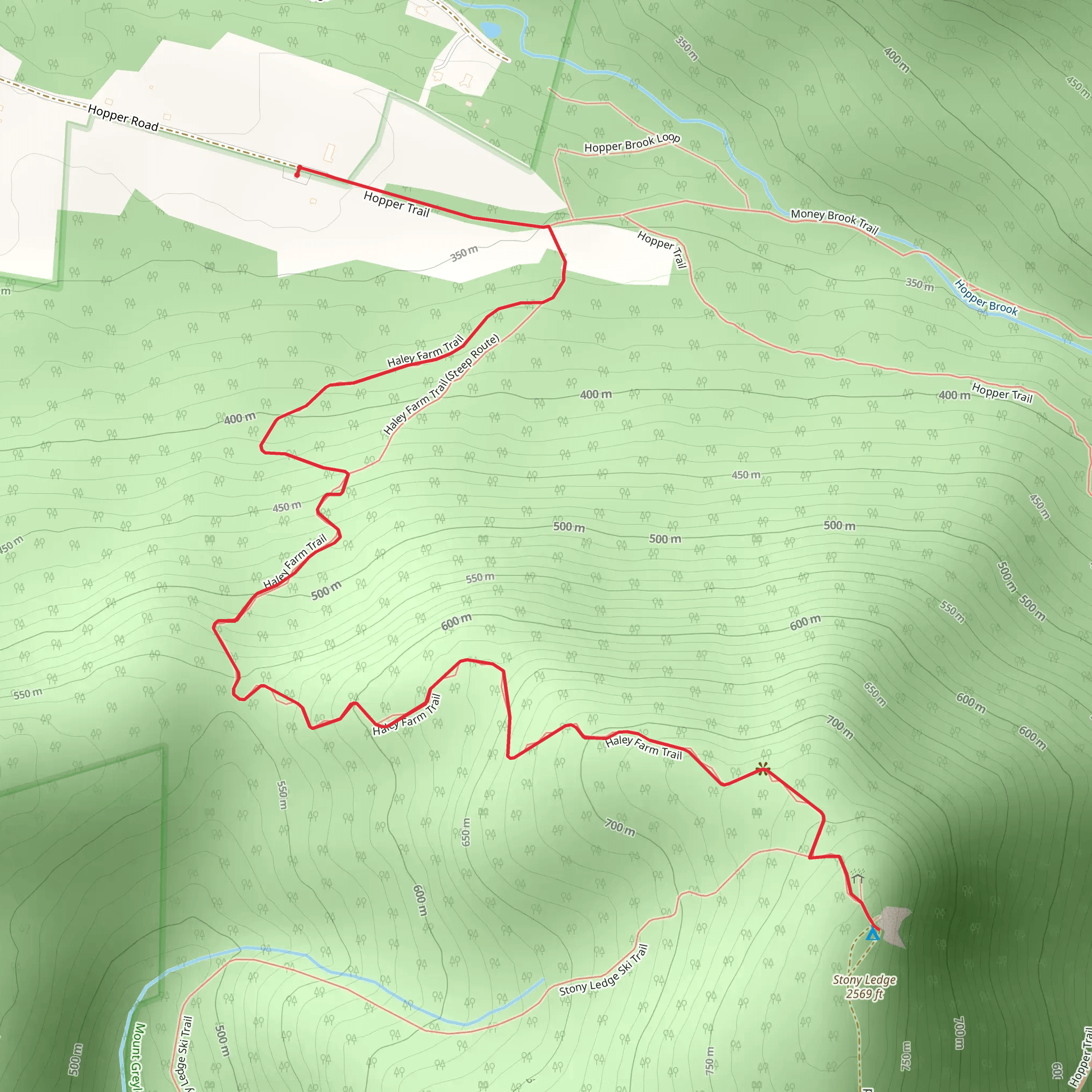 Stony Ledge Trail from Hopper Road mobile static map