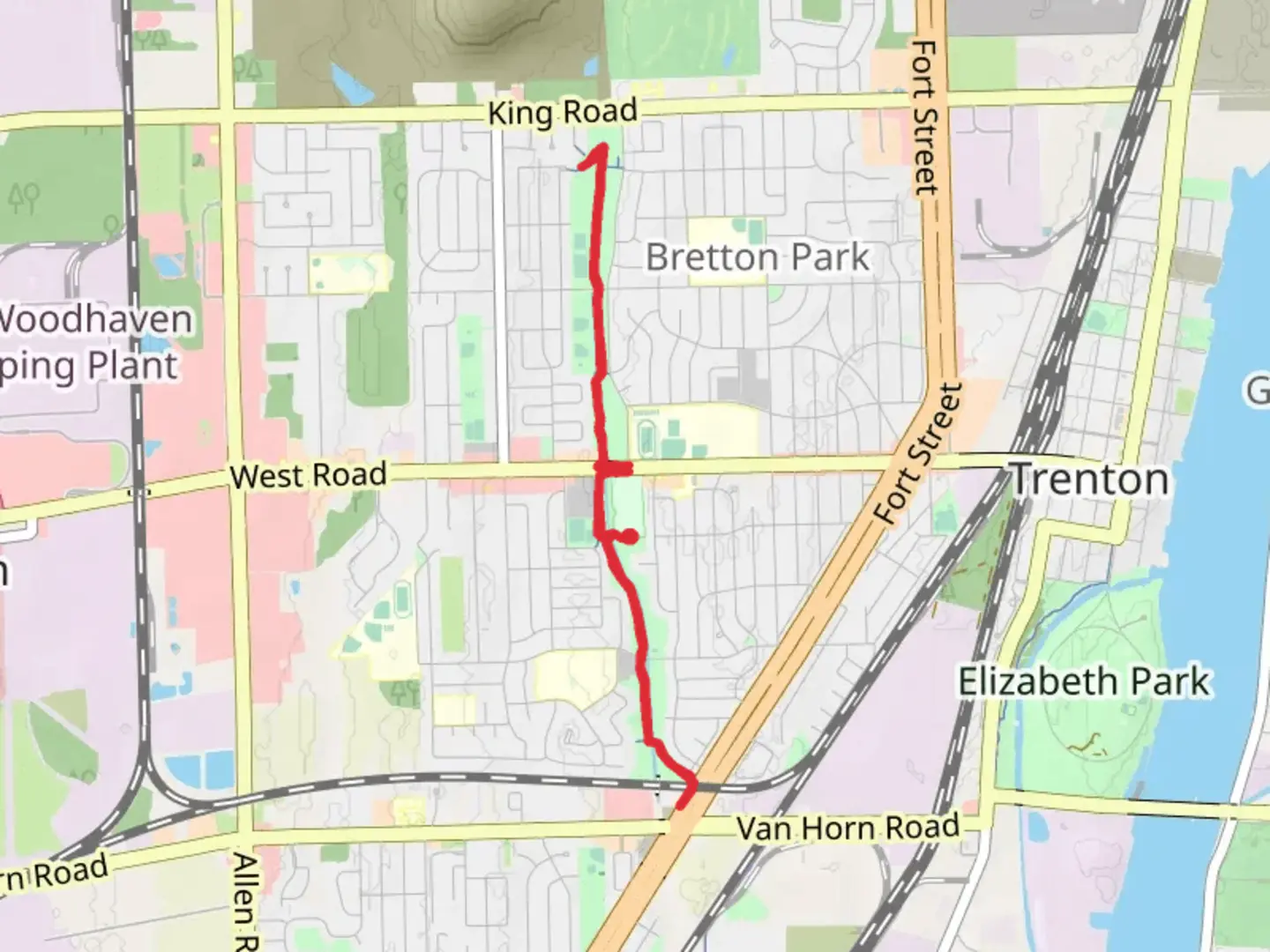 An image depicting the trail Frank and Poet Drain Walk and its surrounding area.
