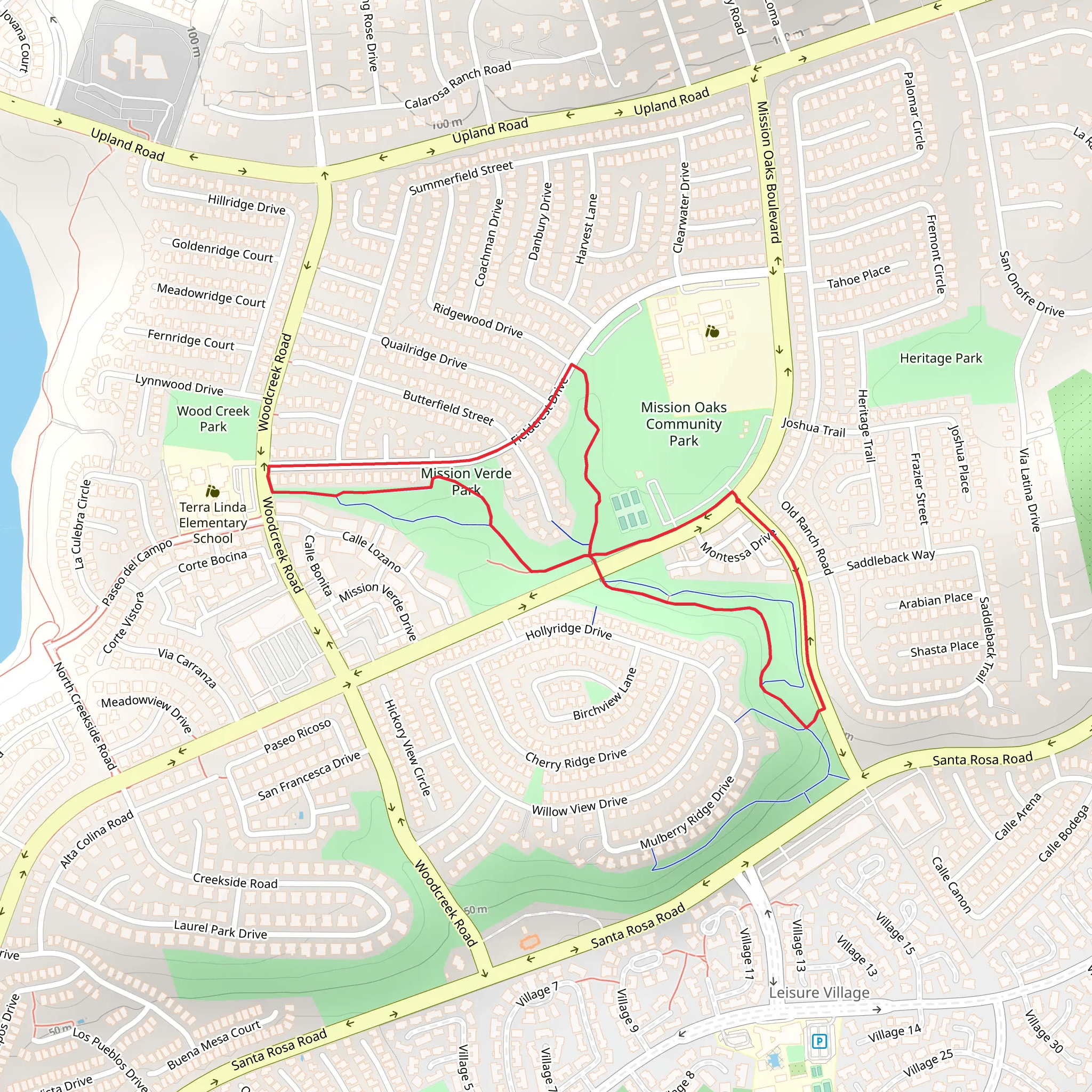 Mission Verde Park Loop mobile static map