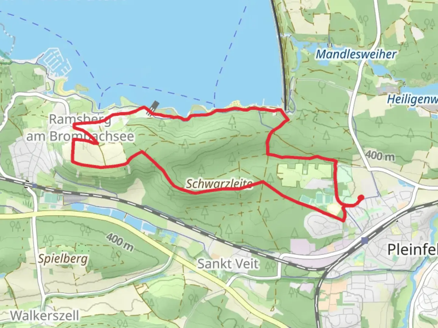 An image depicting the trail Pleinfeld 81 and its surrounding area.