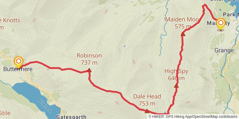 Staveley to Ambleside Walk stage 5 Map