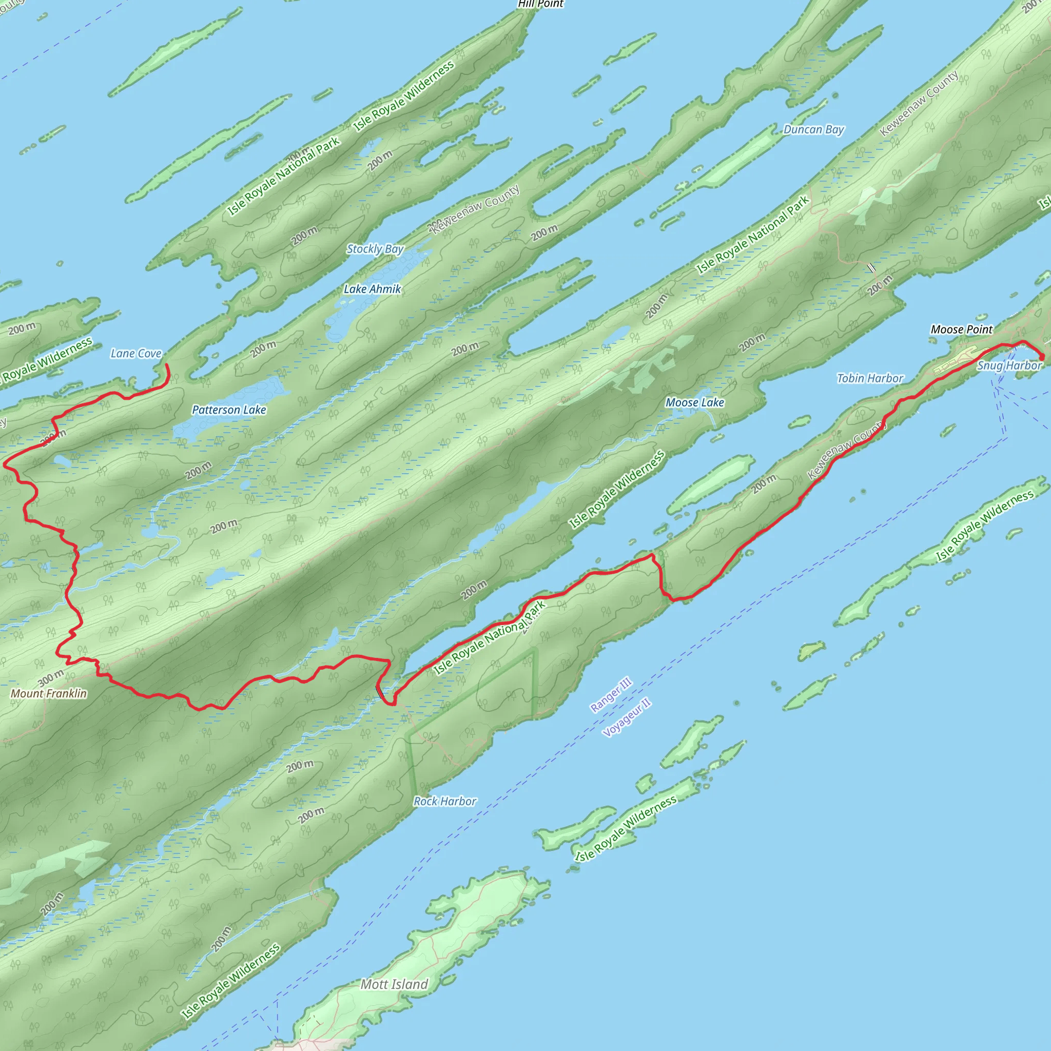 Lane Cove Trail via Rock Harbor Trail mobile static map