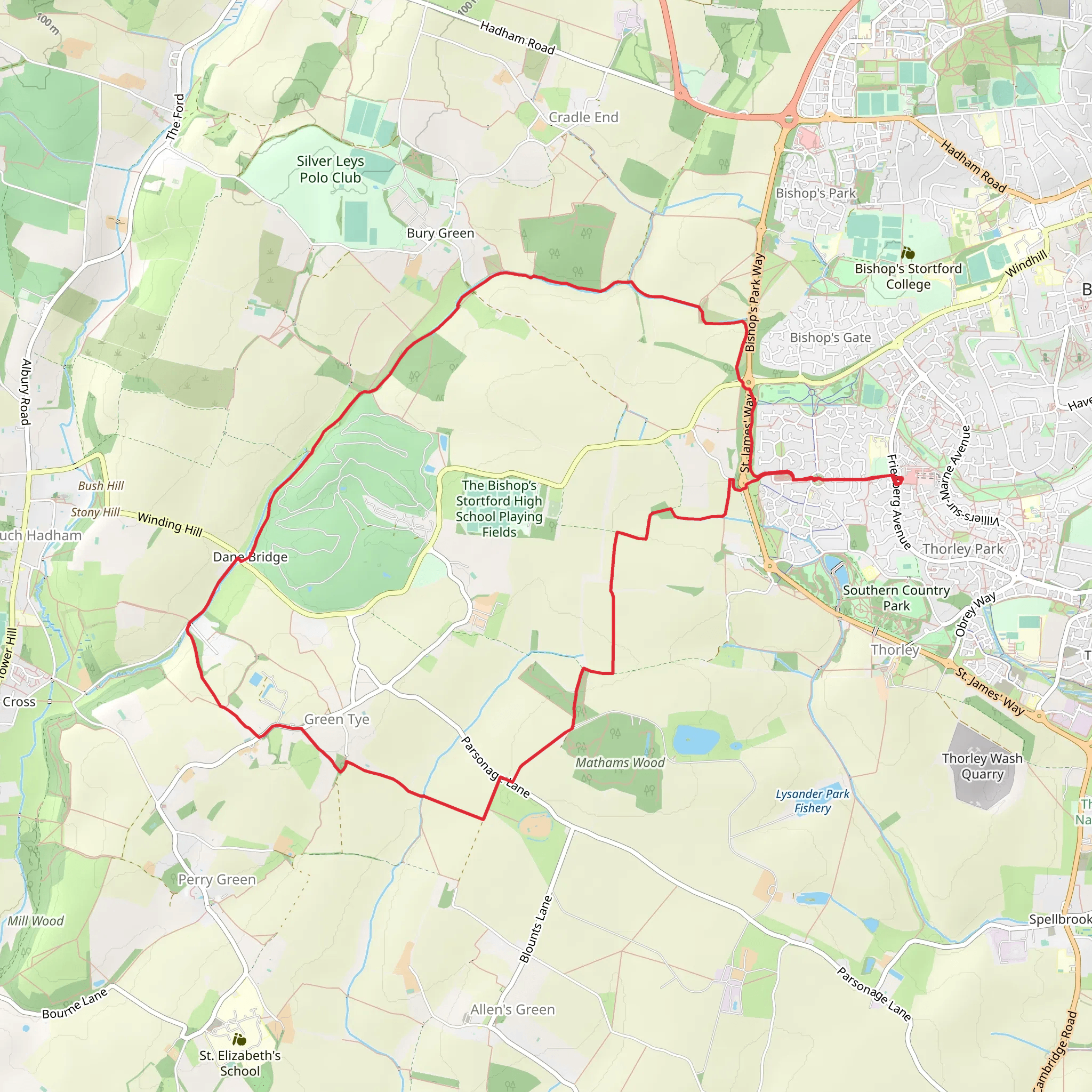Harvey's Wood and Stocking Wood Plantation Loop mobile static map