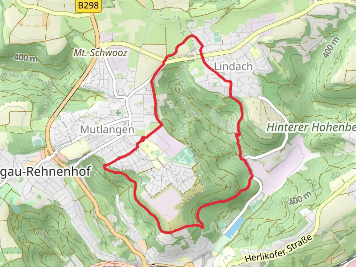 An image depicting the trail Mutlangen Rundwanderweg and Remstalweg and its surrounding area.