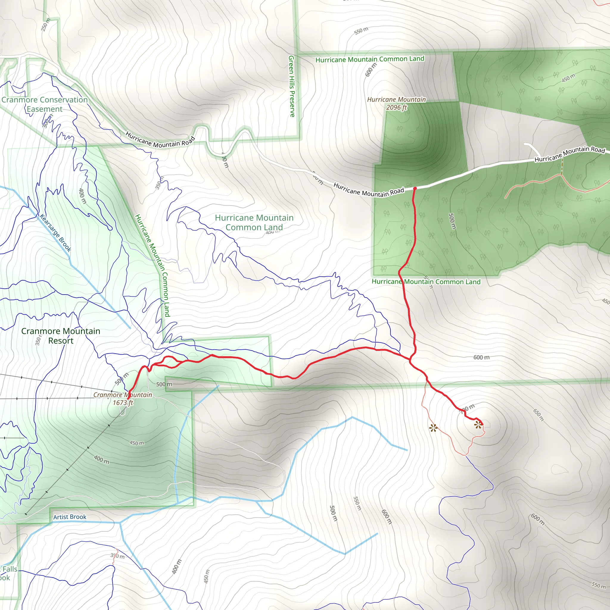 Cranmore Mountain and Black Cap Trail mobile static map