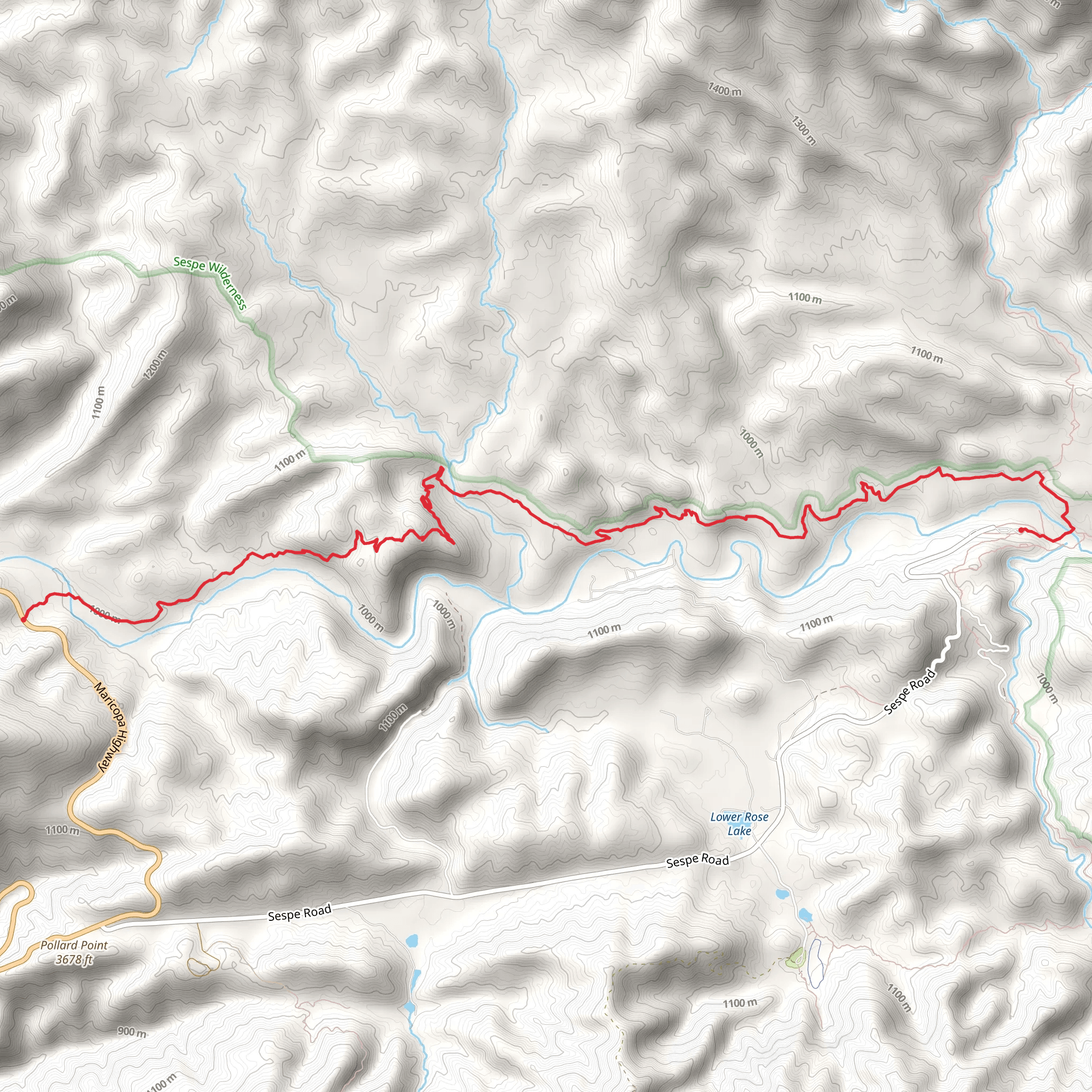 Middle Sespe Trail mobile static map