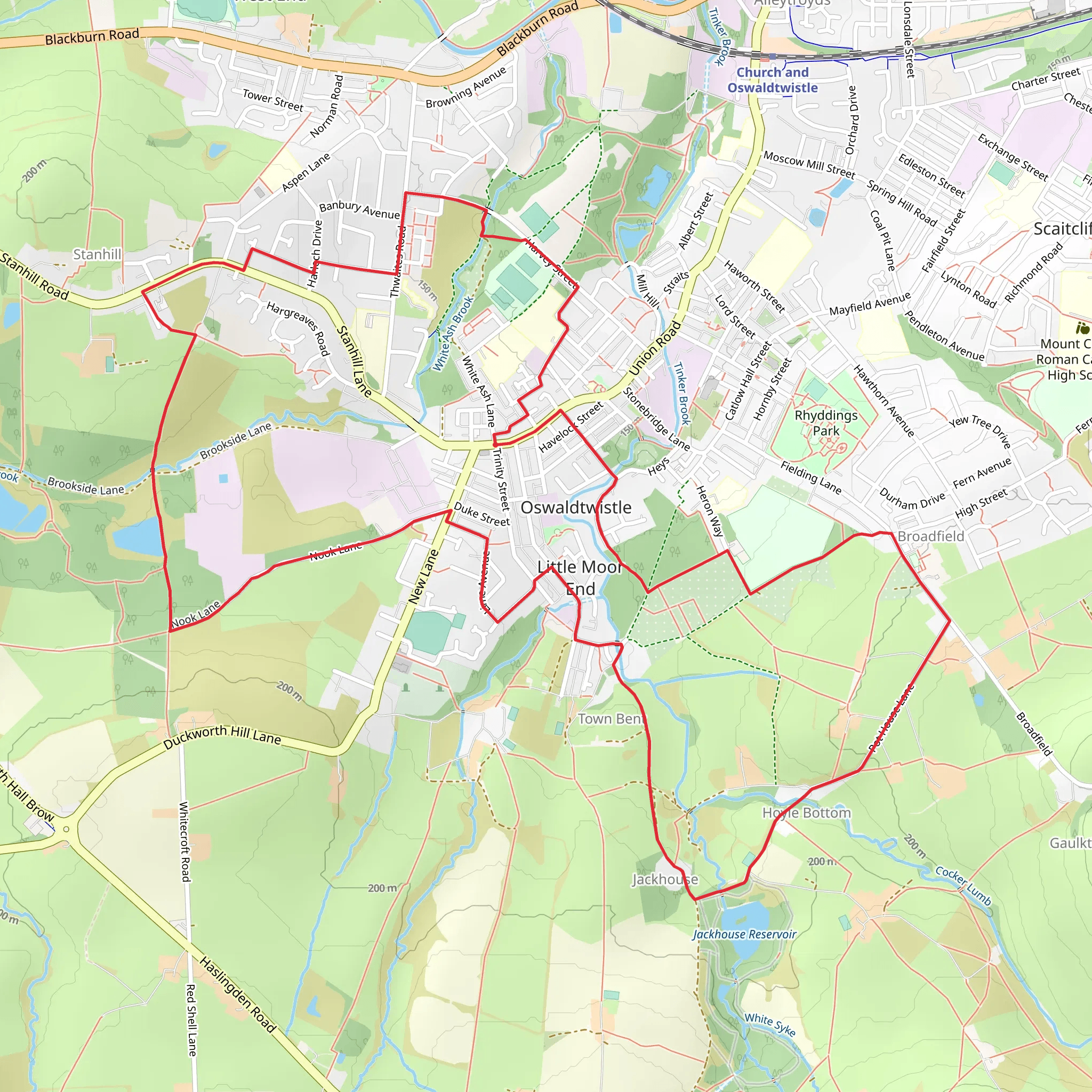 Oswaldtwistle Loop mobile static map