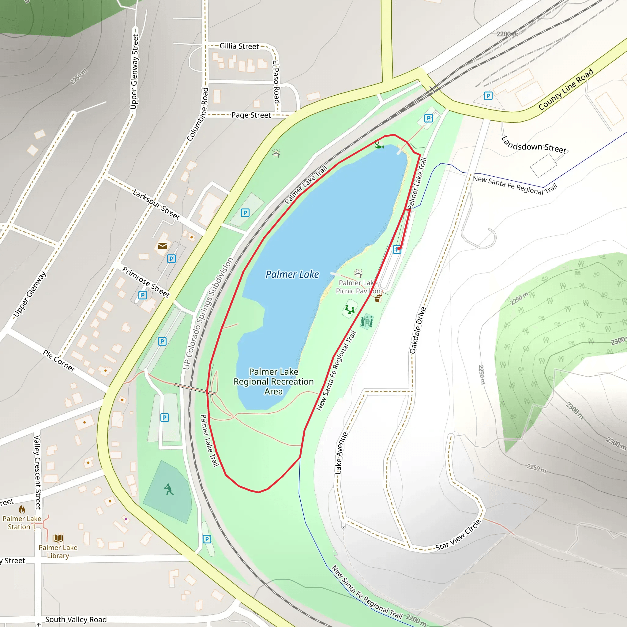 Palmer Lake Loop mobile static map