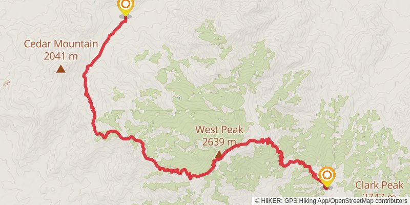 Sky Islands Traverse stage 35 Map