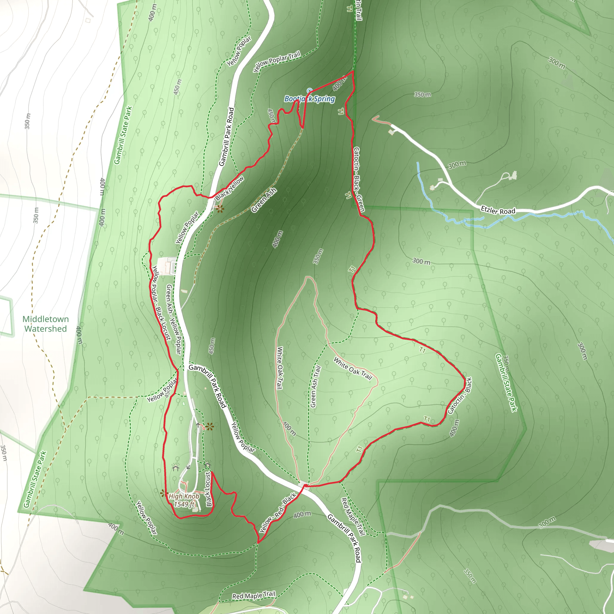 Black Locust Loop Trail mobile static map