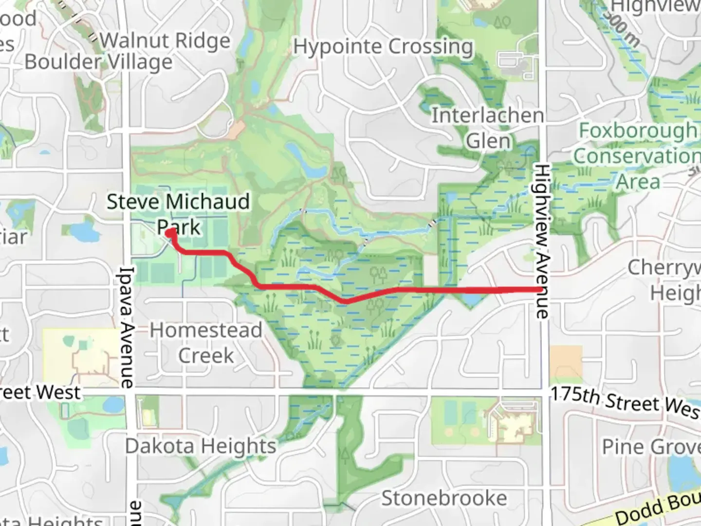 An image depicting the trail Steve Michaud Park Conservation Area Walk and its surrounding area.