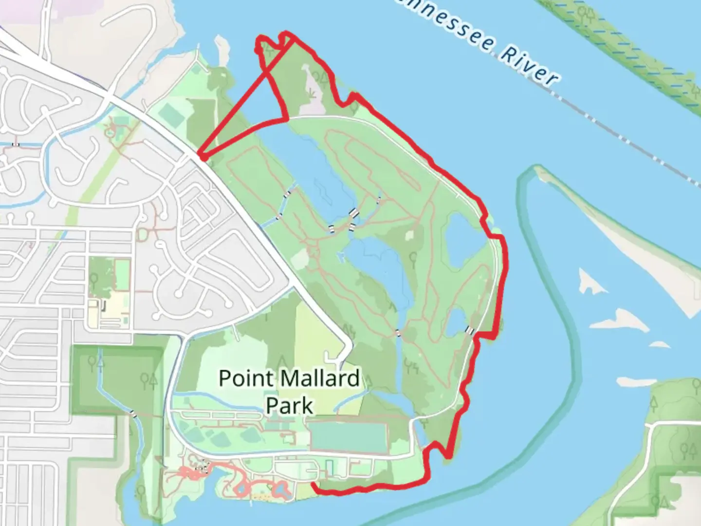 An image depicting the trail Point Mallard Walking Trail and its surrounding area.