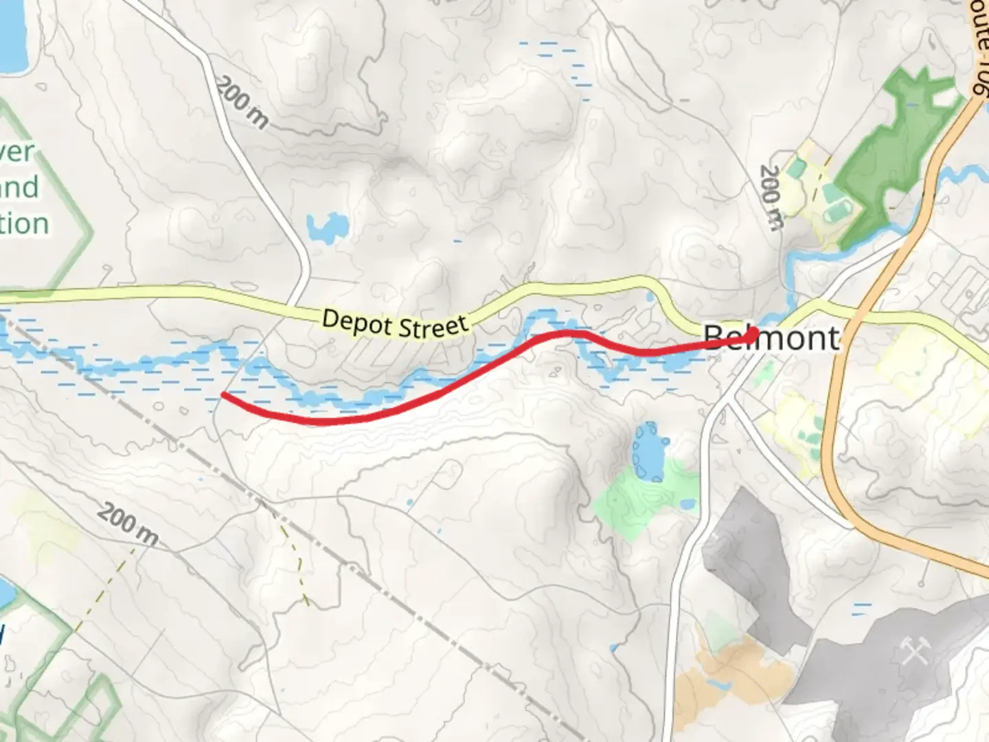 An image depicting the trail Village Spur Rail Trail and its surrounding area.