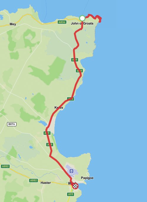 Hike on Stacks Walk from Duncansby Head Lighthouse mobile static map