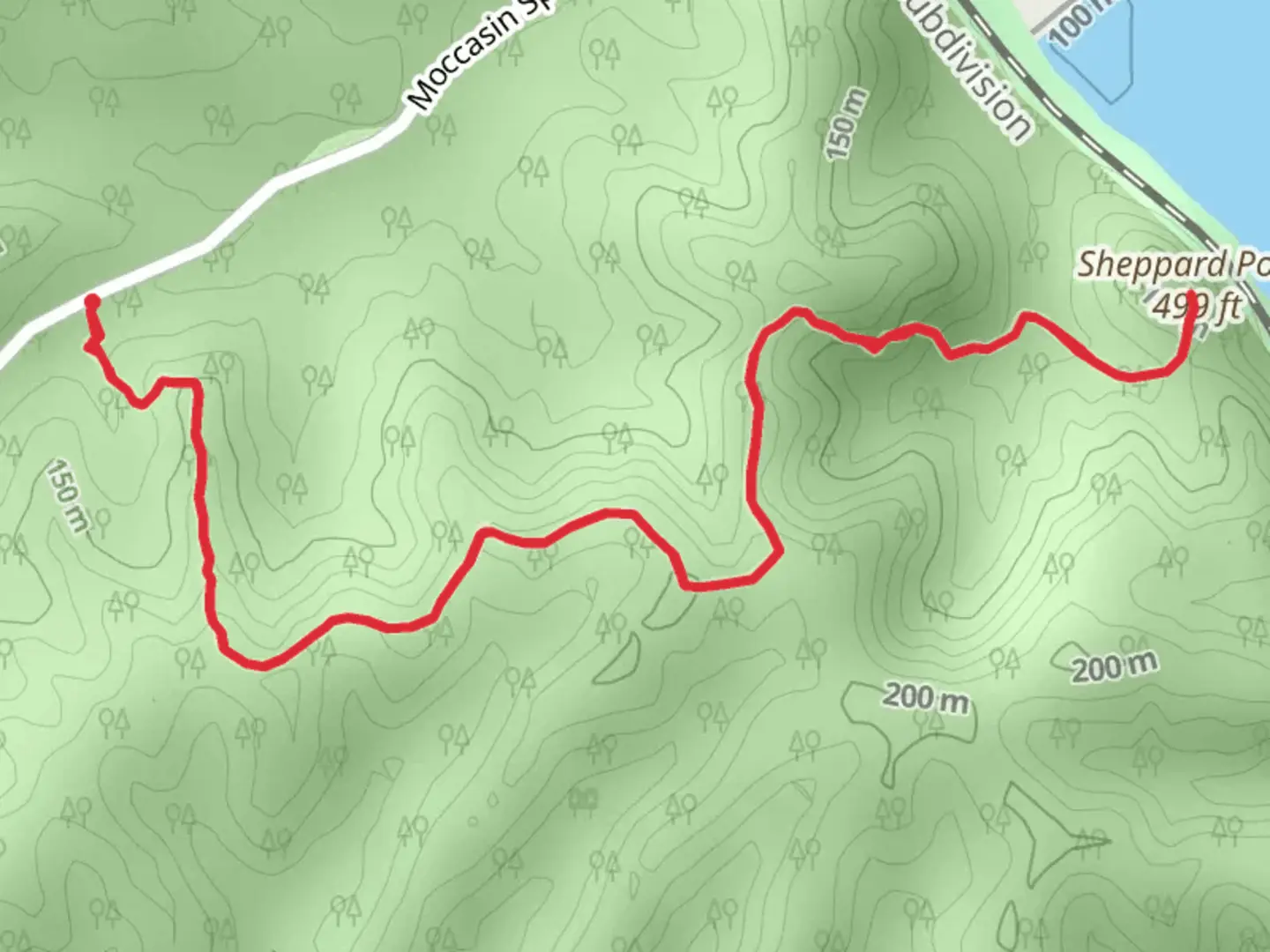 An image depicting the trail Sheppard Point Trail and its surrounding area.