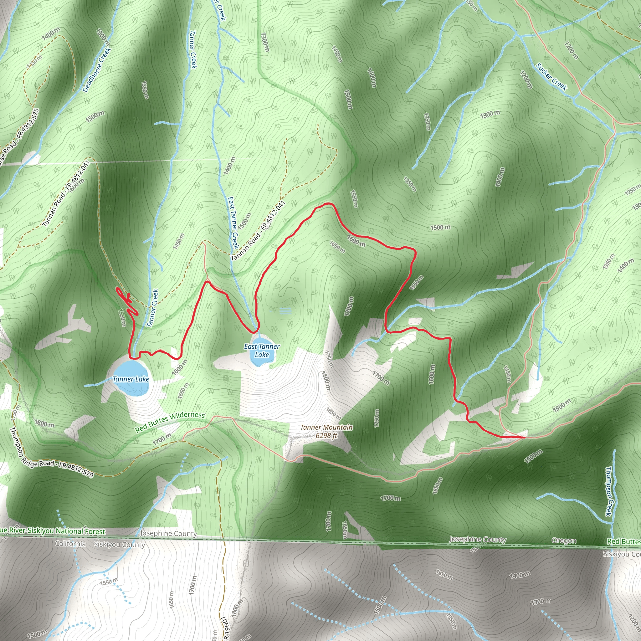 Tanner Lake Trail mobile static map
