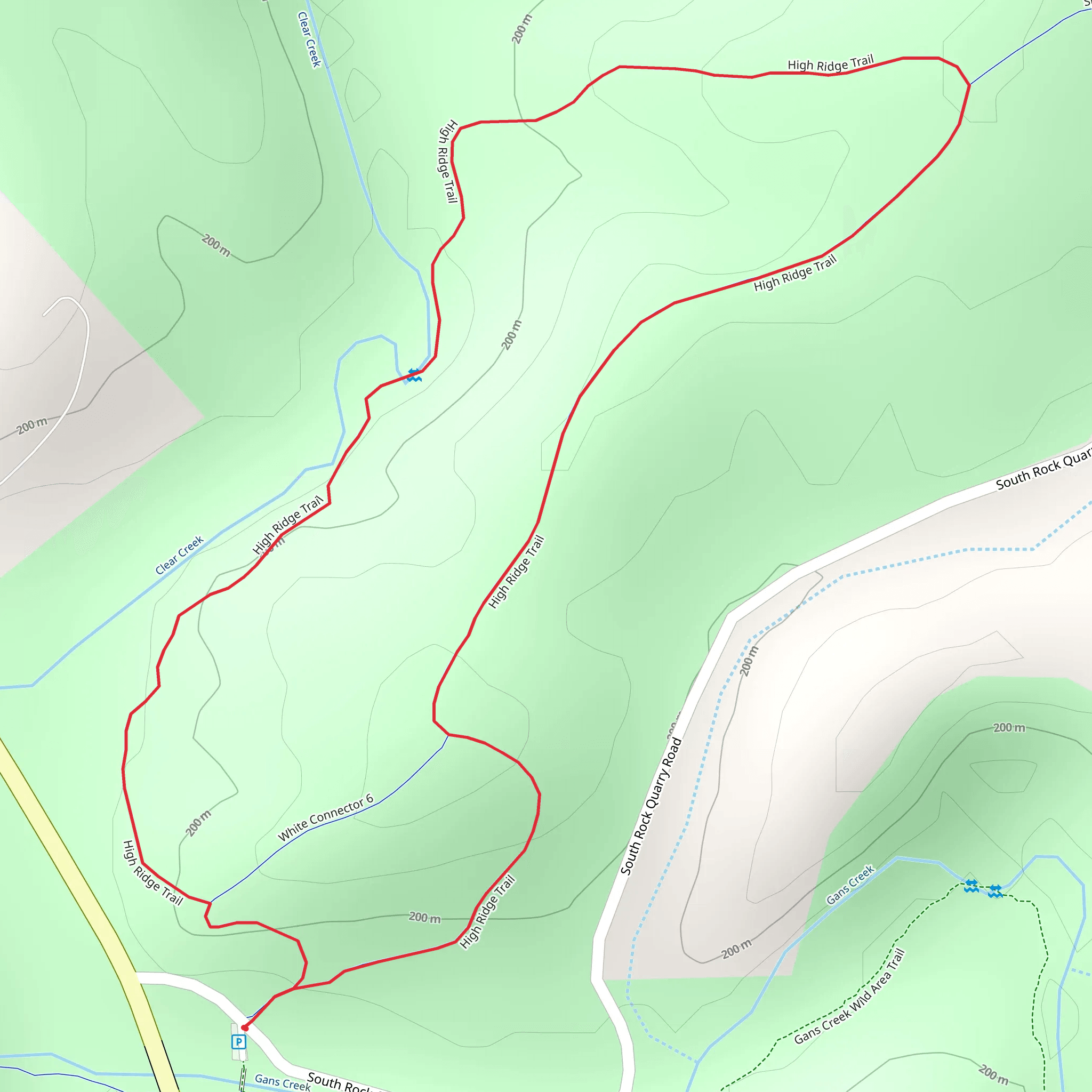 High Ridge Loop Trail mobile static map