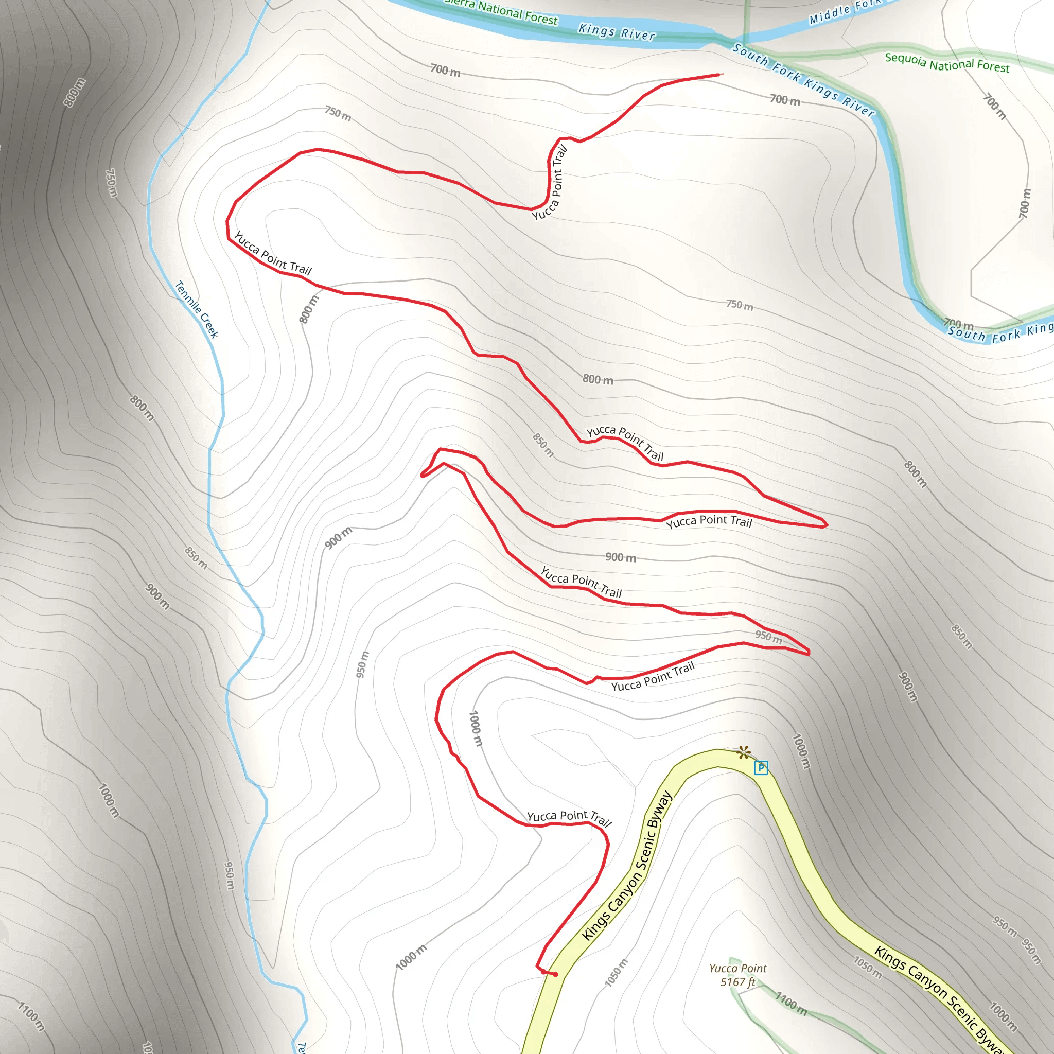 Yucca Point Trail mobile static map