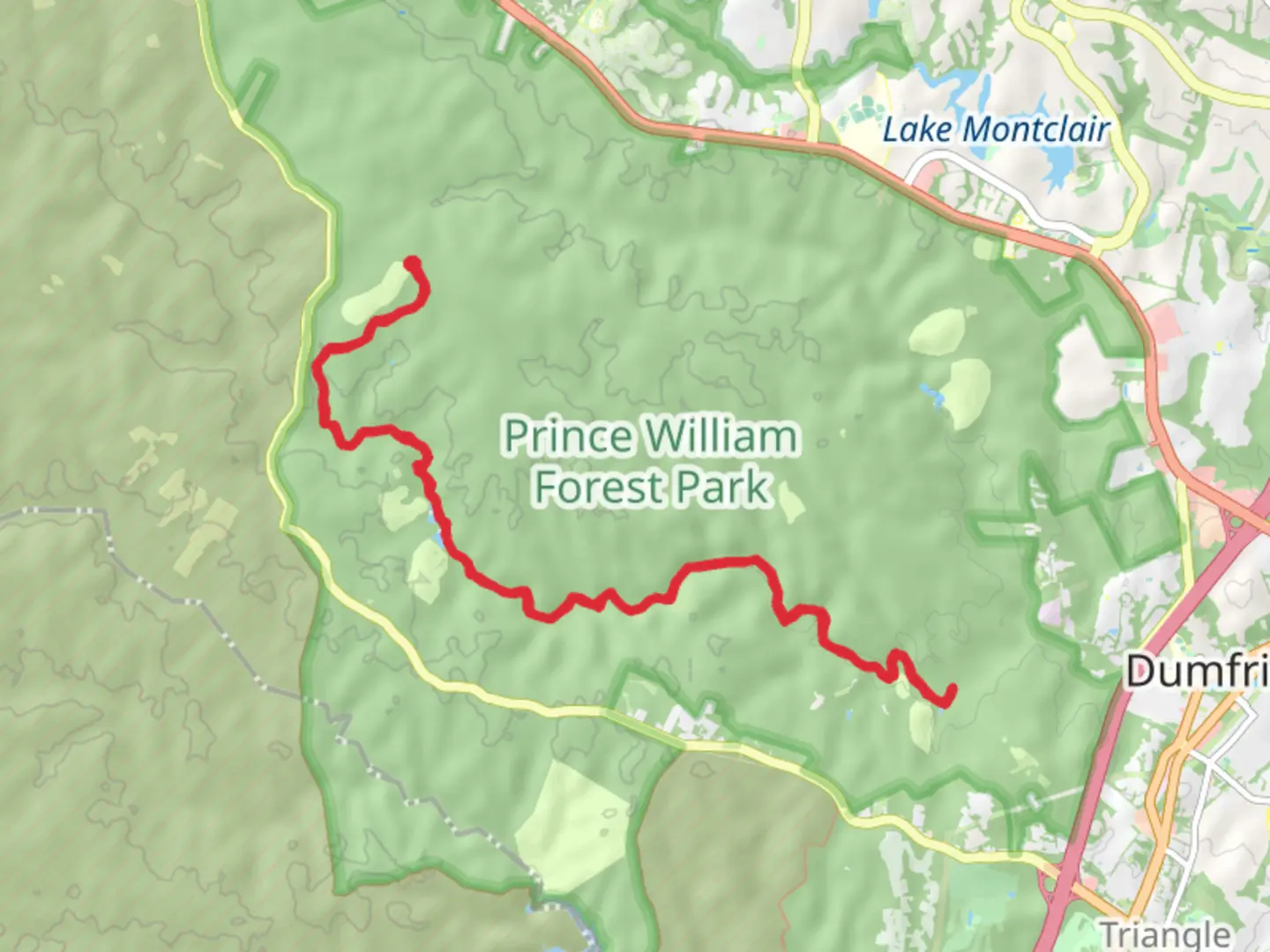 An image depicting the trail Happyland Camp Lakes - South Valley Trail and its surrounding area.
