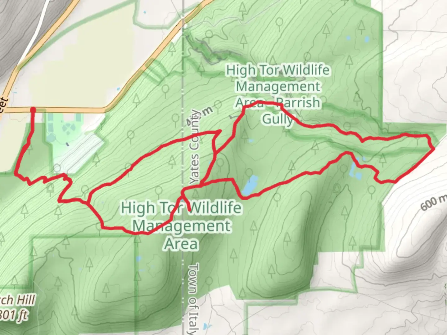 An image depicting the trail Naples Creek and Flt Blue Site Trail and its surrounding area.
