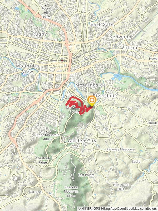 Mill mountain via Wood Thrush Trail and Start Trail Loop