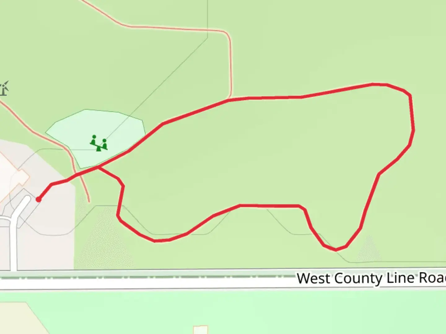 An image depicting the trail West County Line Loop and its surrounding area.