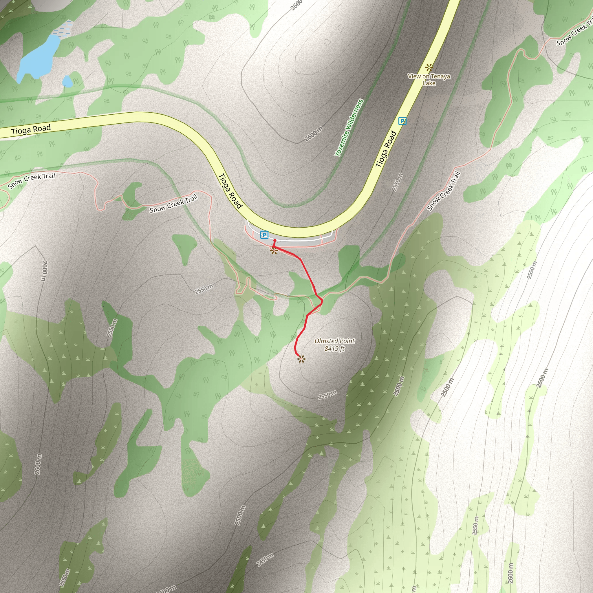 Olmsted Point Trail mobile static map