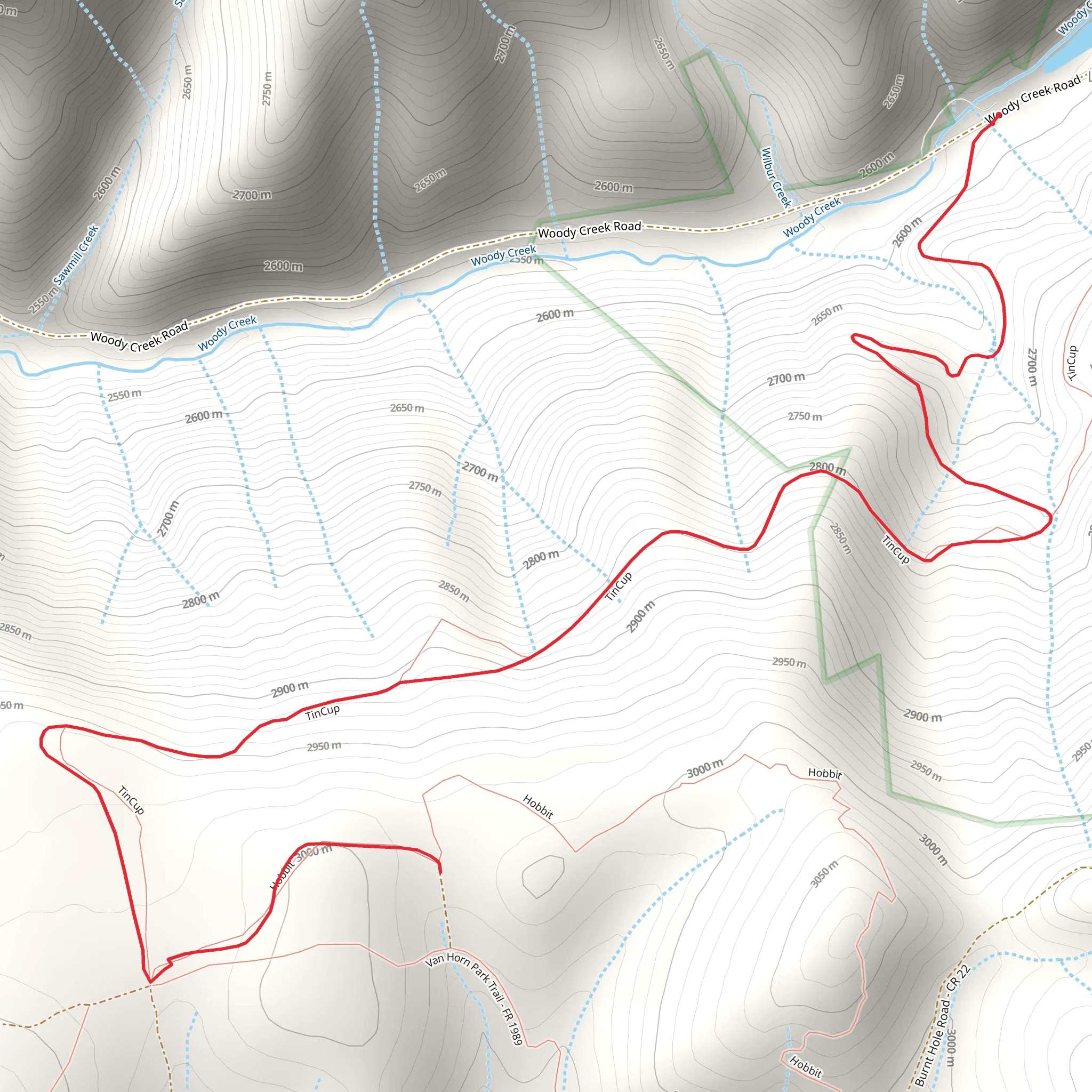 Gandolf via TinCup Trail mobile static map