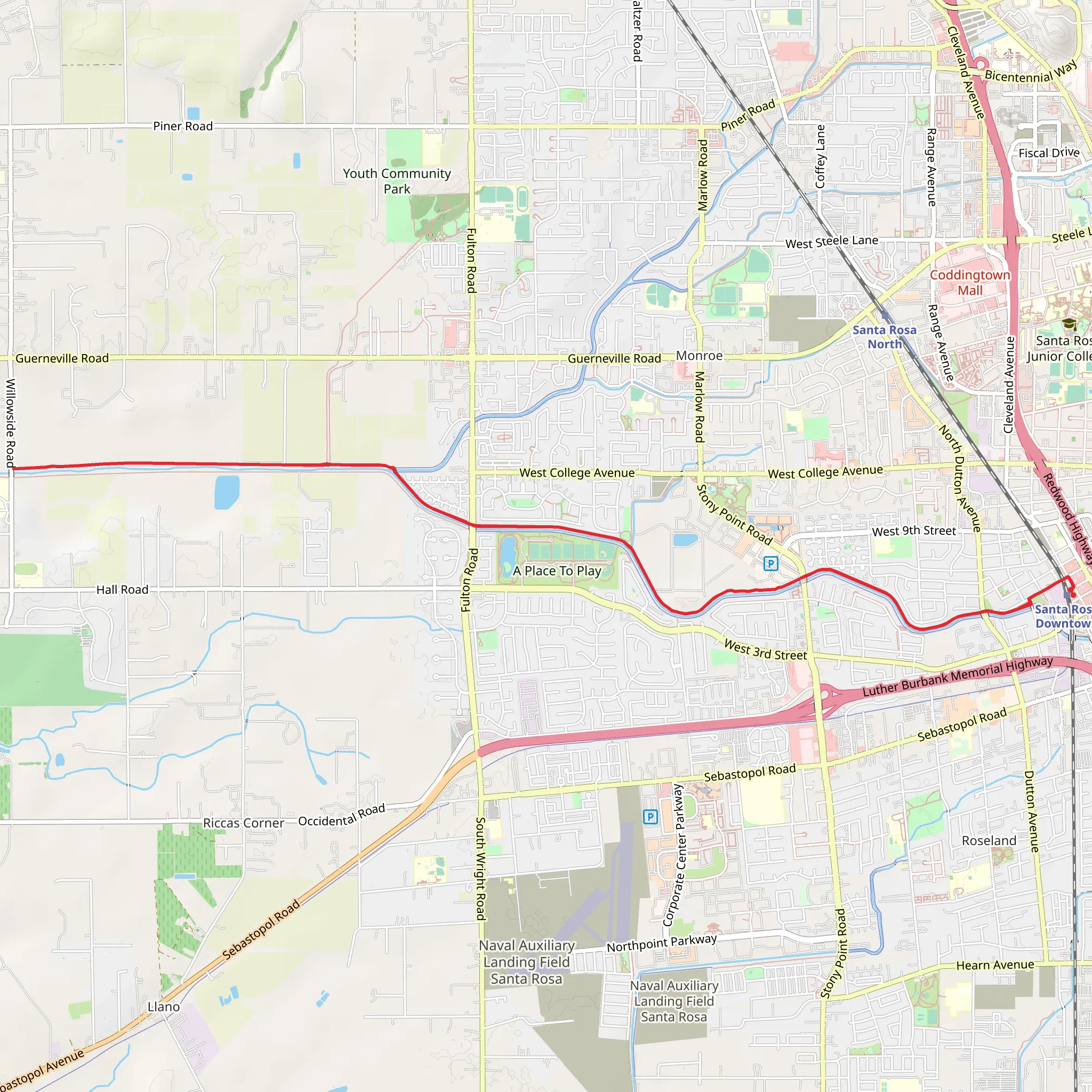 Santa - Rosa Creek Trail mobile static map