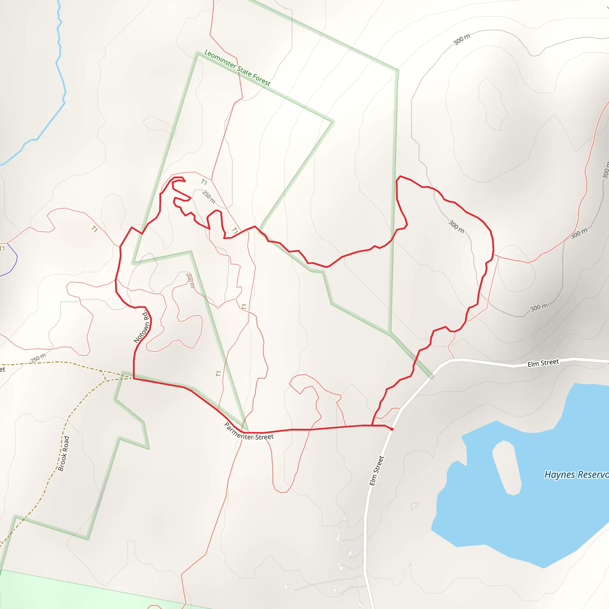Leominster State Forest East Loop mobile static map