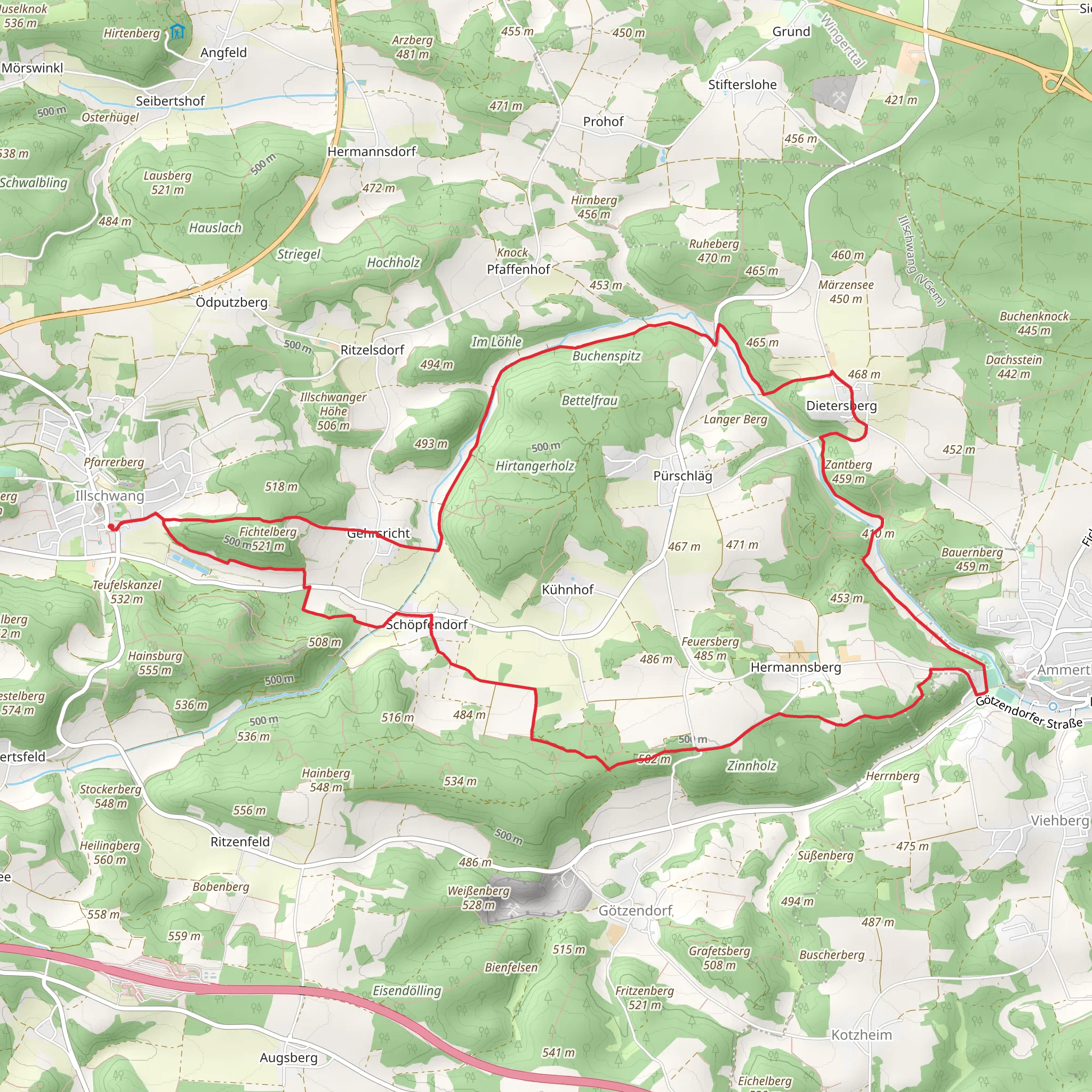 Illschwang Wanderweg mobile static map
