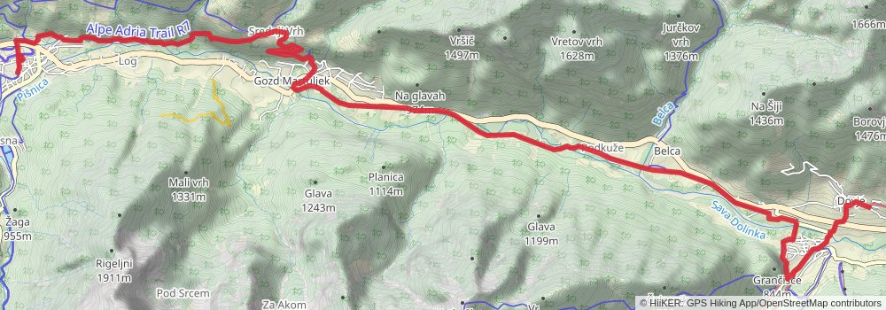 Karavanke Trail - Overall Trail stage 9 Map