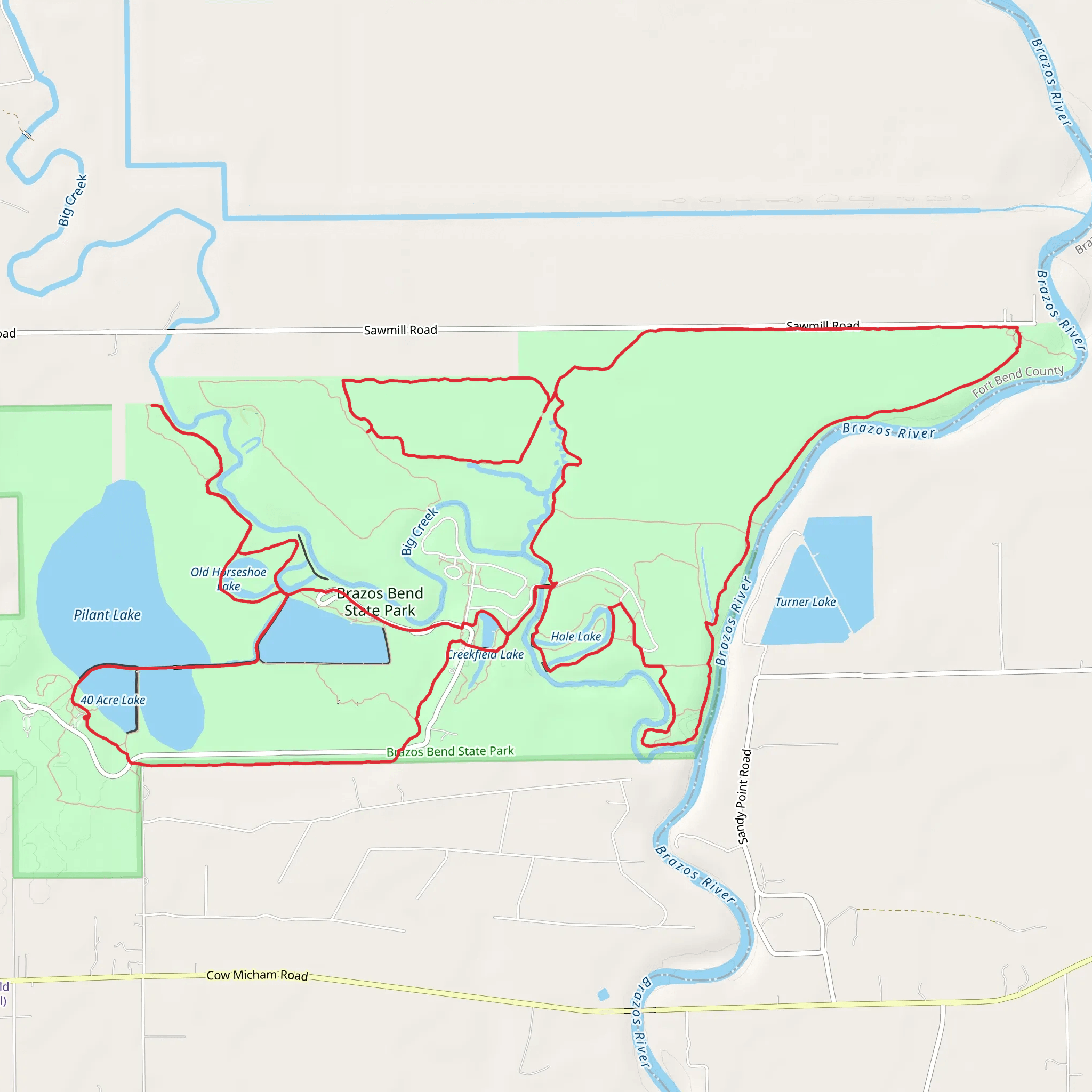 Brazos Bend State Park mobile static map
