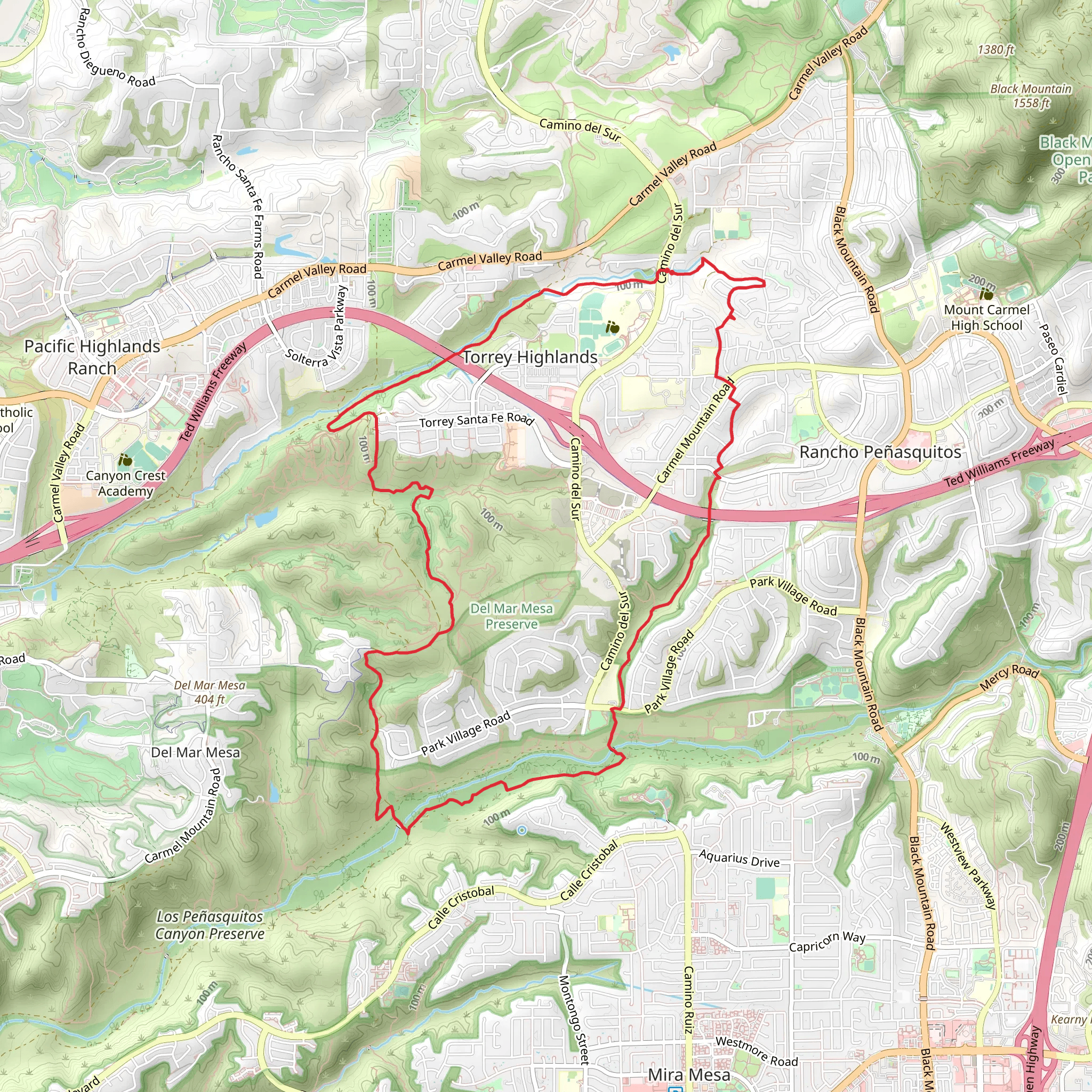 Penasquitos Creek park Loop mobile static map